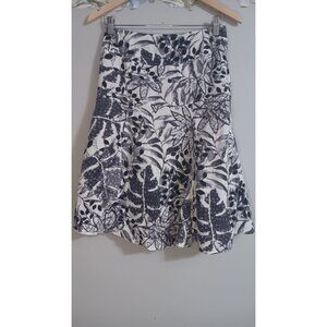 Linea Domani 4 Midi Linen Nature Lined Grey White Event Party Work Skirt